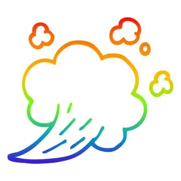 Rainbow gradient line drawing cartoon expression bubble Stock Illustration