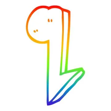 Rainbow gradient line drawing cartoon musical notes Stock Illustration