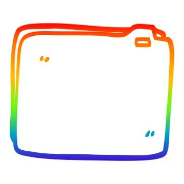 Rainbow gradient line drawing cartoon business documents Stock Illustration