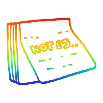 Rainbow gradient line drawing cartoon note pad Illustrazione stock
