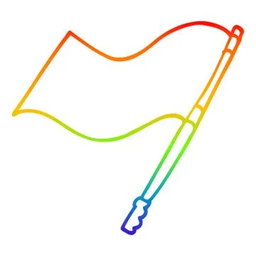 Rainbow gradient line drawing cartoon flag Ilustração Stock