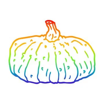 Rainbow gradient line drawing cartoon squash Stock-Illustration