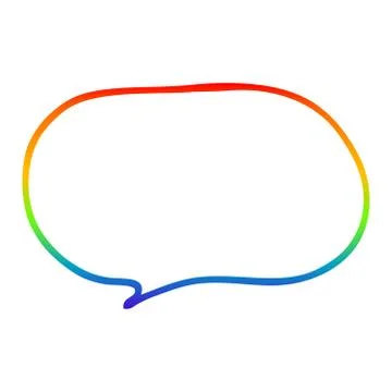 Rainbow gradient line drawing cartoon expression bubble Illustrazione stock