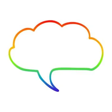 Rainbow gradient line drawing cartoon expression bubble Illustrazione stock