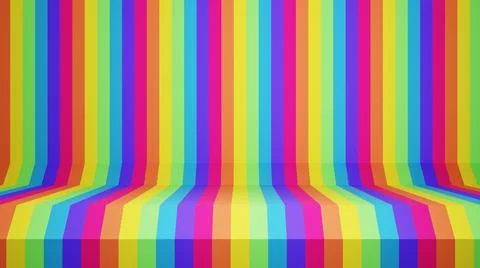 Rainbow Gradient Lines Stage, Extruded Vertical Lines, Simple Moving Lines Illustrazione stock