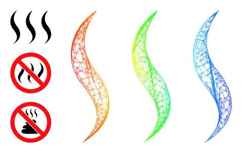 Rainbow Gradient Net Mesh Aroma Icon Illustration