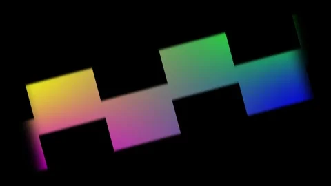 Rainbow gradient squares animating on black background with subtle motion blu Stock Footage 342422854