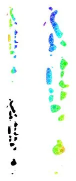 Rainbow Gradient Star Mosaic Map of Maldives Collage Stock Illustration