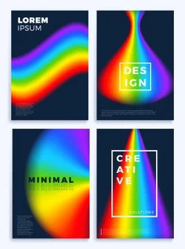 Rainbow Gradient waves stock vector illustration four cover design. Design te Stockillustratie
