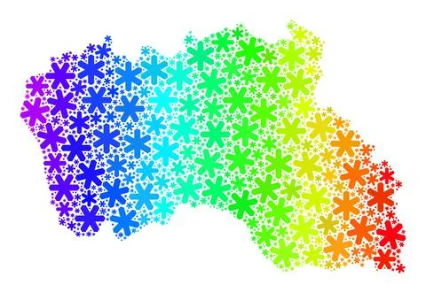 Rainbow Gradient Winter Collage Santa Maria Island Map of Snow Illustrazione stock