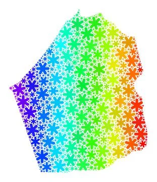Rainbow Gradiented Fresh Mosaic Dubai Emirate Map from Snowflakes Stock Illustration