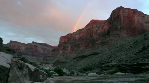 Rainbow In The Grand Canyon Stock Footage 40974863