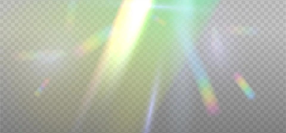Rainbow green reflection highlights. Glare from water and glass. Glittering イラスト素材