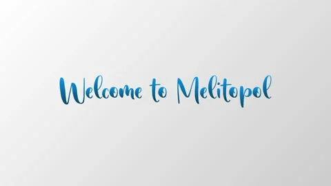 Rainbow greeting card welcome to Melitopol. Stock Footage