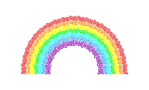 Rainbow of gummy bears. White background. Stock Illustration