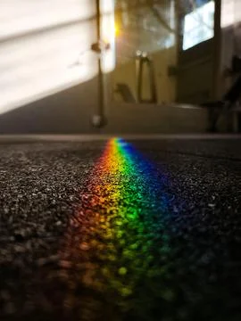 Rainbow on the gym floor Stock Photos