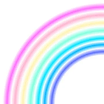 Rainbow half arc shape, quarter circle, pastel neon spectrum colors, colorful Stock Illustration
