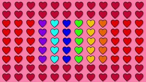 Rainbow Hand Drawing Heart Background Stock Footage 262093486