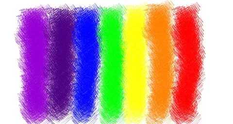 Rainbow hand drawn crayon on transparent background Stock Illustration