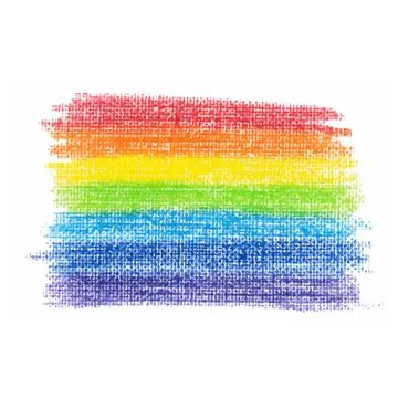 Rainbow hand drawn vector pencil illustration. Stock Illustration
