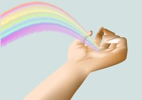 Rainbow in the hand Stock Illustration