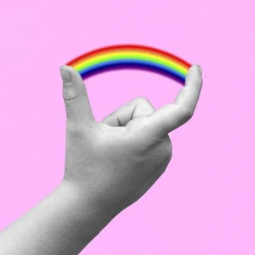 Rainbow Hand Stock Illustration