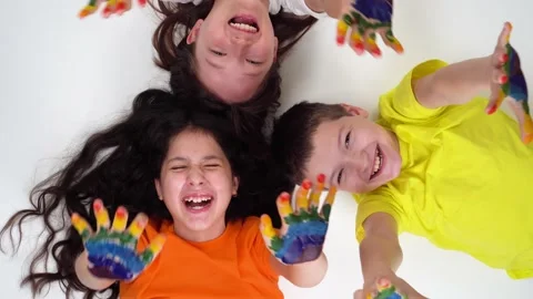 Rainbow on the hands. Stock Footage 131145512