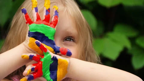 Rainbow on the hands Stock Footage 134507601
