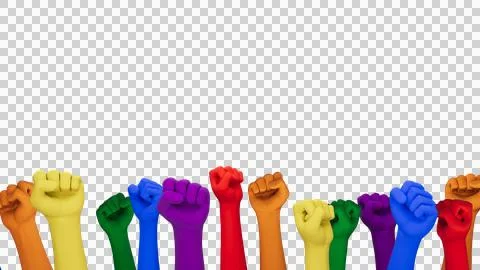 Rainbow Hands Lower Third Stock Illustration