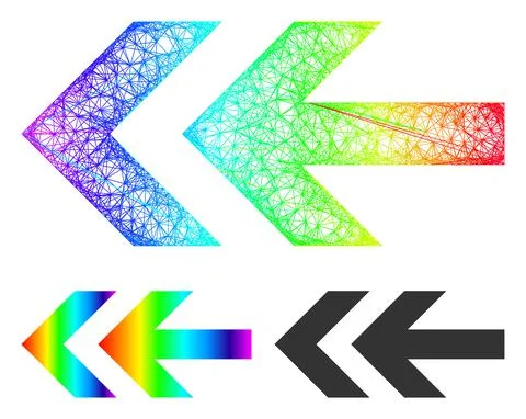 Rainbow Hatched Gradient Arrow Left Icon 스톡 일러스트