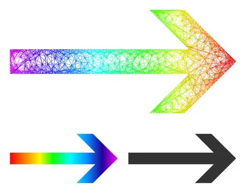 Rainbow Hatched Gradient Arrow Right Icon 스톡 일러스트