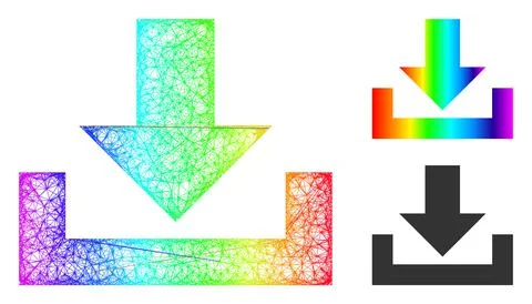 Rainbow Hatched Gradient Downloads Icon 스톡 일러스트