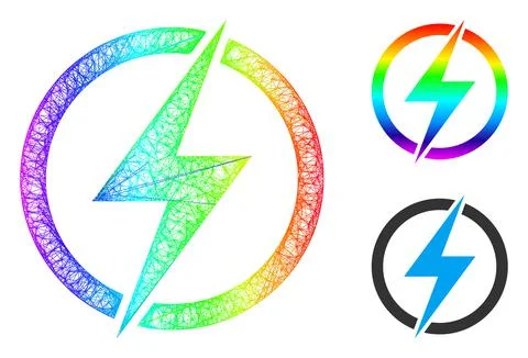 Rainbow Hatched Gradient Electricity Icon Illustrazione stock