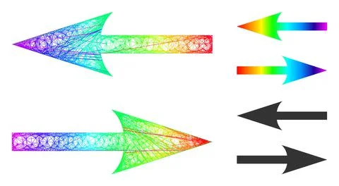 Rainbow Hatched Gradient Horizontal Exchange Arrows Icon イラスト素材