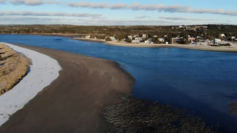 Rainbow Haven Beach, Nova Scotia in Winter 스톡 동영상 100309344