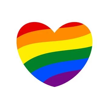 Rainbow heart abstract vector illustration Illustrazione stock