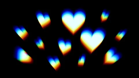Rainbow Heart Bokeh Cluster Stock Footage 340297538