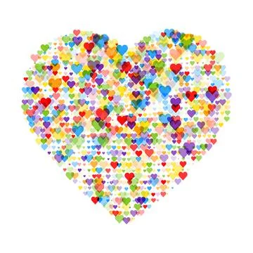 Rainbow Heart Burst Pattern of Love, vector illustration Stock Illustration