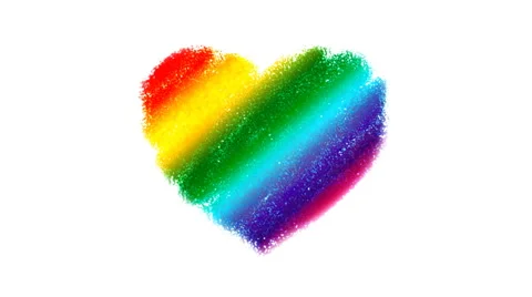 Rainbow Heart Drawing Video stock 1008599