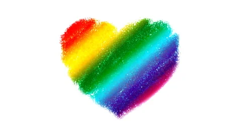 Rainbow Heart Drawing Zoom Video stock 1009723