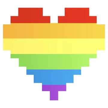 Rainbow heart flat icon for apps and websites. a symbol of the LGBT communi.. Stock Illustration