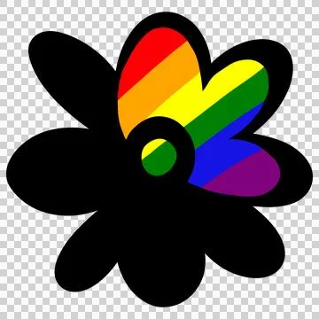 Rainbow heart flower Stock Illustration