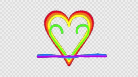 Rainbow Heart Formed from colour lines Motion Graphics Stock Footage 196885182