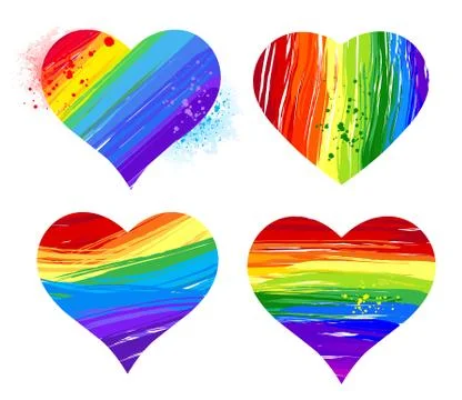 Rainbow heart Illustrazione stock