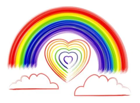 Rainbow Heart Stock Illustration
