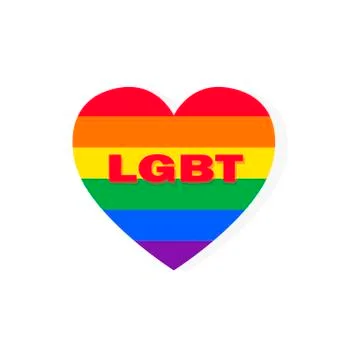 Rainbow Heart Illustration Vector - Same- Love - Rainbow Flag Symbol of Alter Stock Illustration