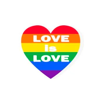 Rainbow heart illustration vector - same- love Stock Illustration