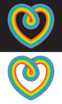 Rainbow Heart Infinity Symbol Illustrazione stock