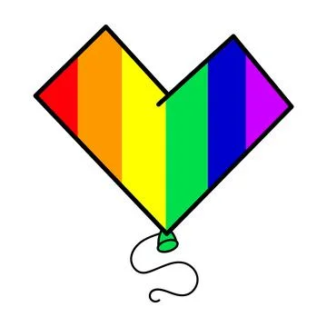 Rainbow Heart Kite Stock Illustration