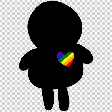 Rainbow heart man Illustrazione stock
